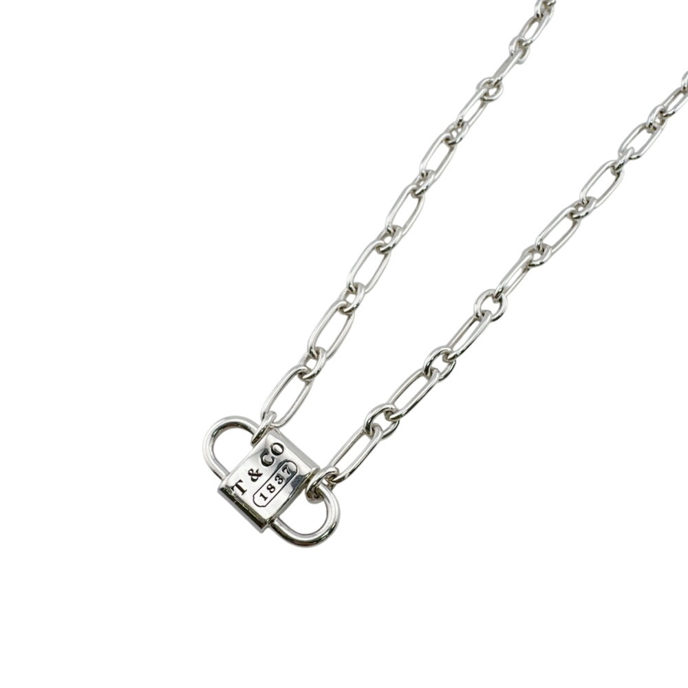 TIFFANY&Co. Tiffany Double Lock Necklace 1837 Choker Chain Silver